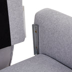 Canapé-lit 3 places réglable en tissu de 28,35 pouces avec méridienne, lit gigogne et poches de rangement pour accoudoirs