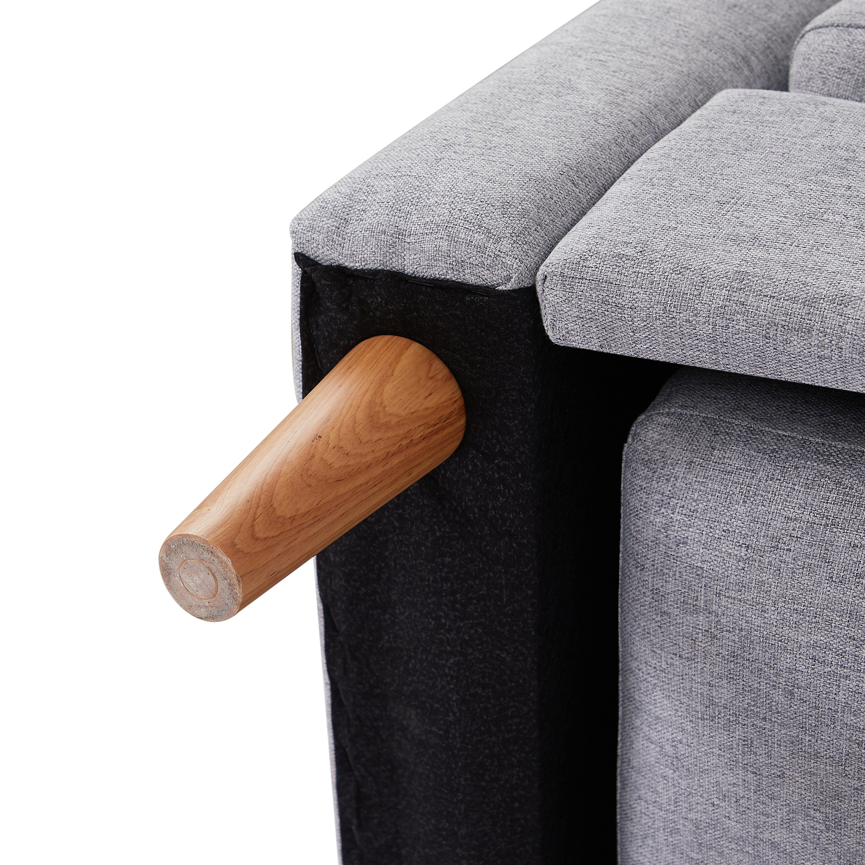 Canapé-lit 3 places en tissu de 28,35 pouces en forme de L avec lit gigogne, méridienne et poches de rangement pour accoudoirs