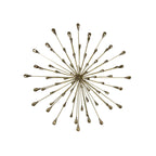 Décoration murale en métal/perles transparentes en forme d'étoile dorée de 28 diamètres