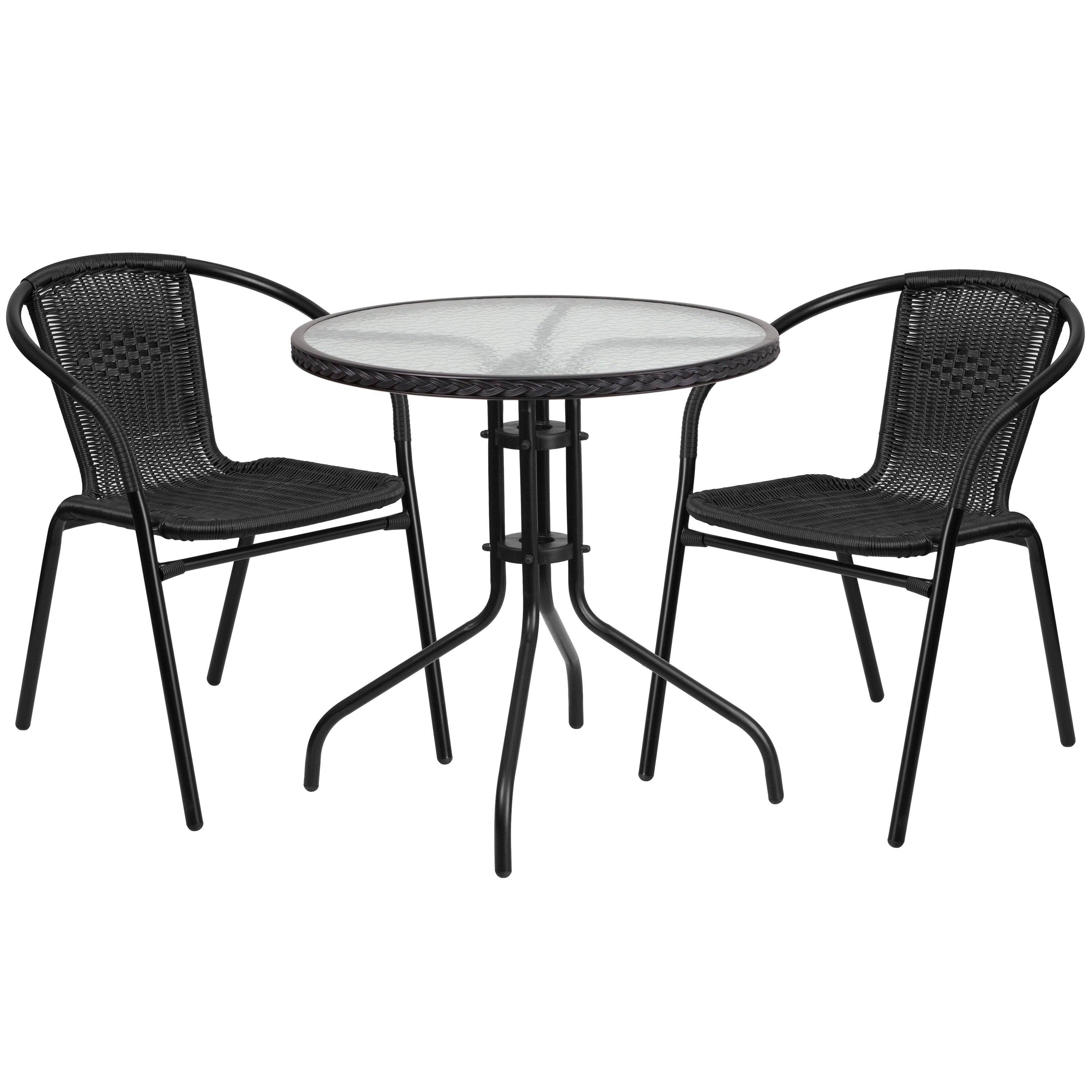 Ensemble table et chaises d'extérieur 3 pièces - 28,75 L x 28,75 P x 28 H
