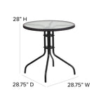 Ensemble table et chaises d'extérieur 3 pièces - 28,75 L x 28,75 P x 28 H