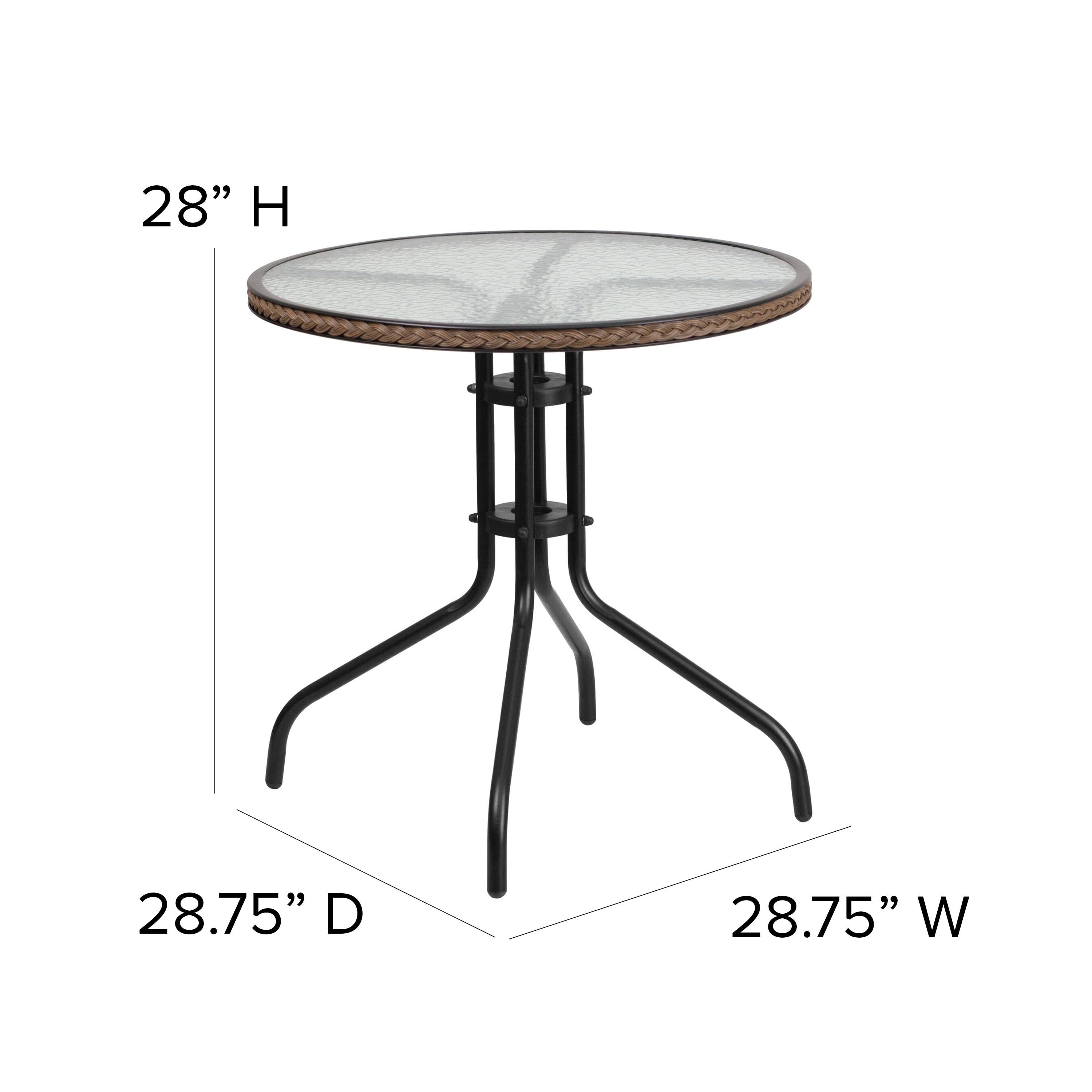 Ensemble table et chaises d'extérieur 3 pièces - 28,75 L x 28,75 P x 28 H