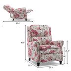 Ensemble de 2 fauteuils inclinables manuels avec garniture cloutée