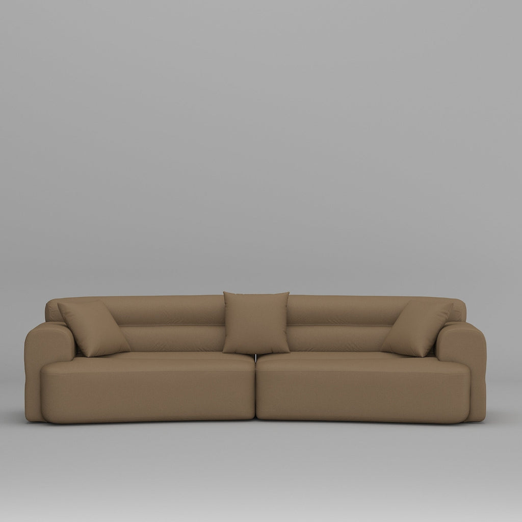 Canapé 3 à 5 places confortable et rembourré avec 3 coussins moelleux