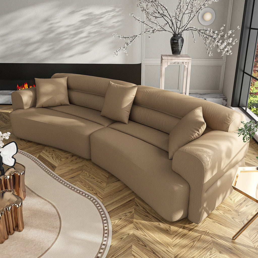 Canapé 3 à 5 places confortable et rembourré avec 3 coussins moelleux