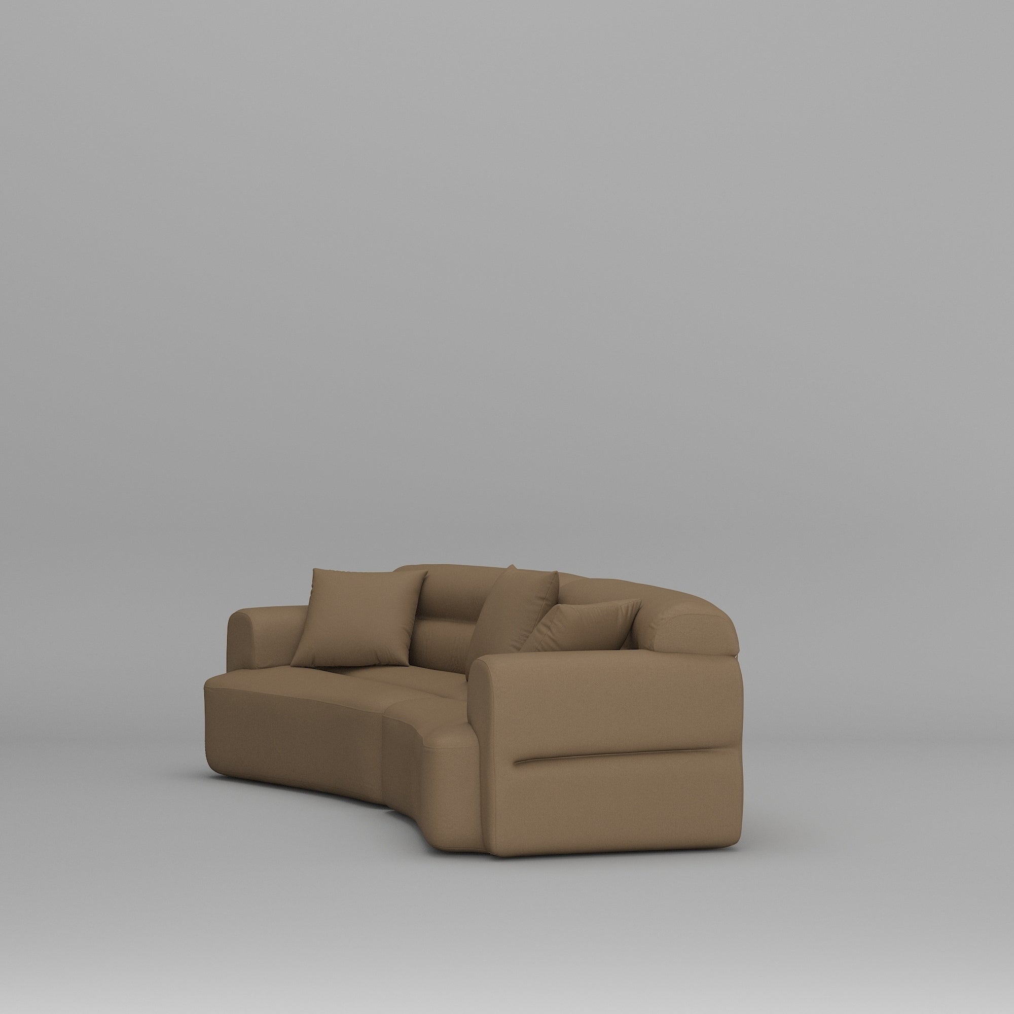 Canapé 3 à 5 places confortable et rembourré avec 3 coussins moelleux