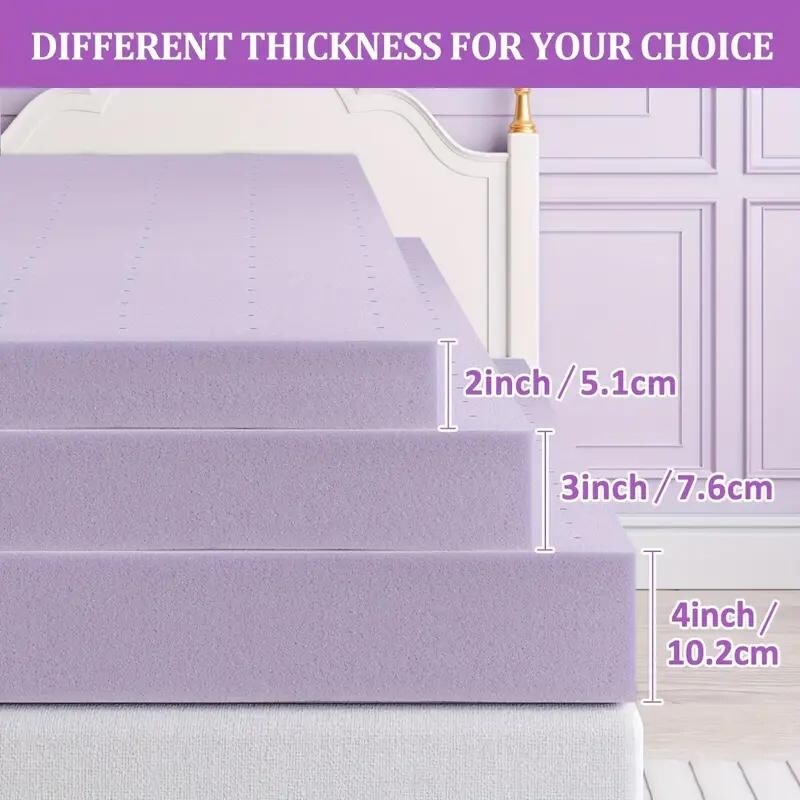 Surmatelas en mousse à mémoire de forme King Firm de 7,6 cm, ventilé, rafraîchissant, infusé de gel haute densité