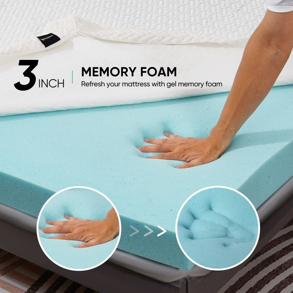 Matelas en mousse à mémoire de forme blanc de 3 pouces