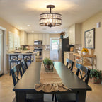 Plafonnier semi-encastré à 3 lumières en cristal pour salon et couloir