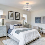 Plafonnier semi-encastré à 3 lumières en cristal pour salon et couloir