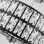 Plafonnier semi-encastré à 3 lumières en cristal pour salon et couloir