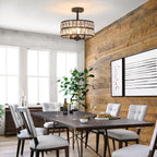 Plafonnier semi-encastré à 3 lumières en cristal pour salon et couloir