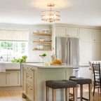 Plafonnier semi-encastré à 3 lumières en cristal pour salon et couloir