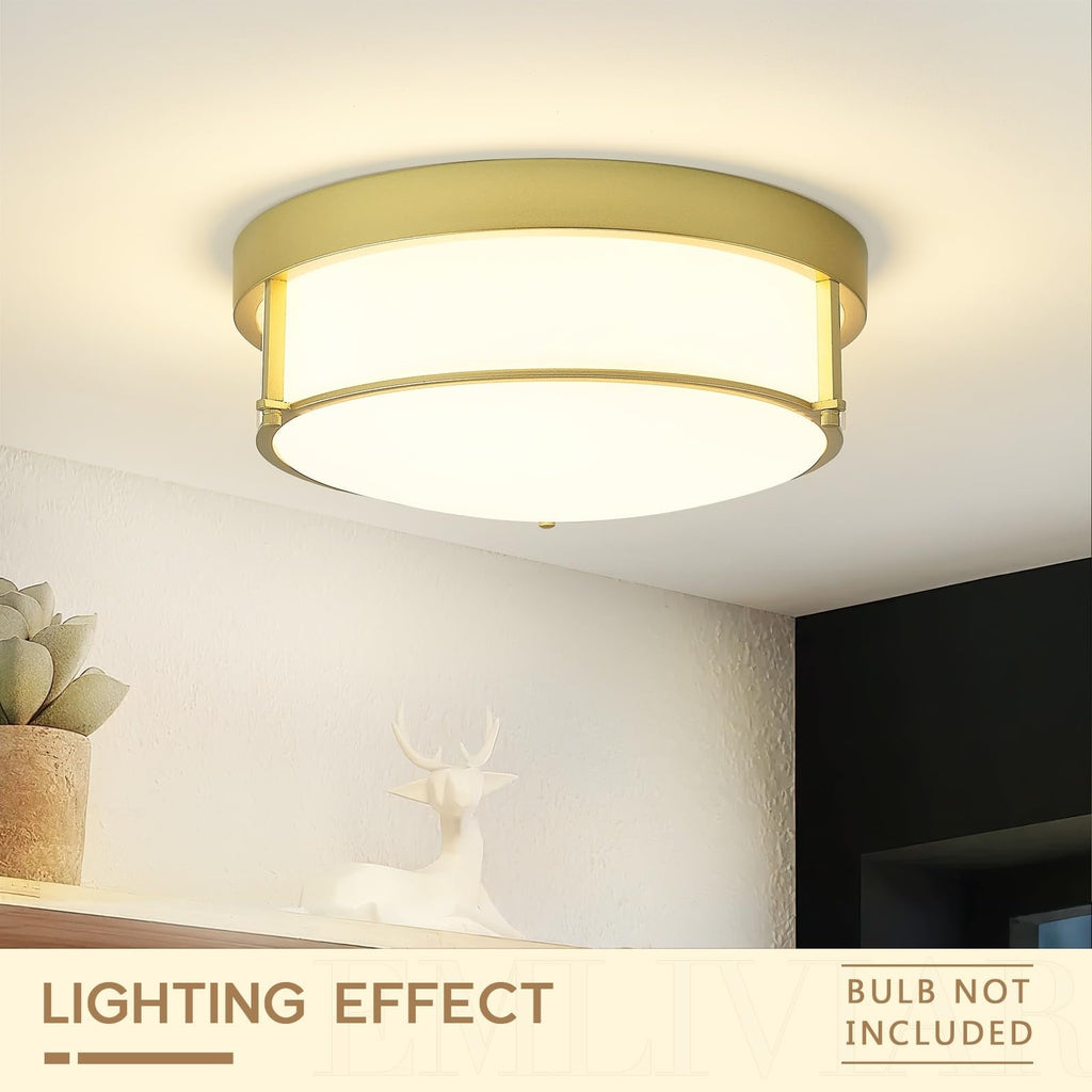 Plafonnier encastré à 3 lampes en verre grainé