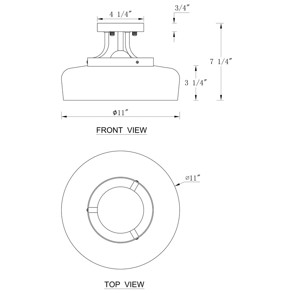 Plafonnier semi-encastré C Cattleya à 3 lumières en nickel satiné avec abat-jour en verre