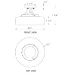 Plafonnier semi-encastré C Cattleya à 3 lumières en nickel satiné avec abat-jour en verre