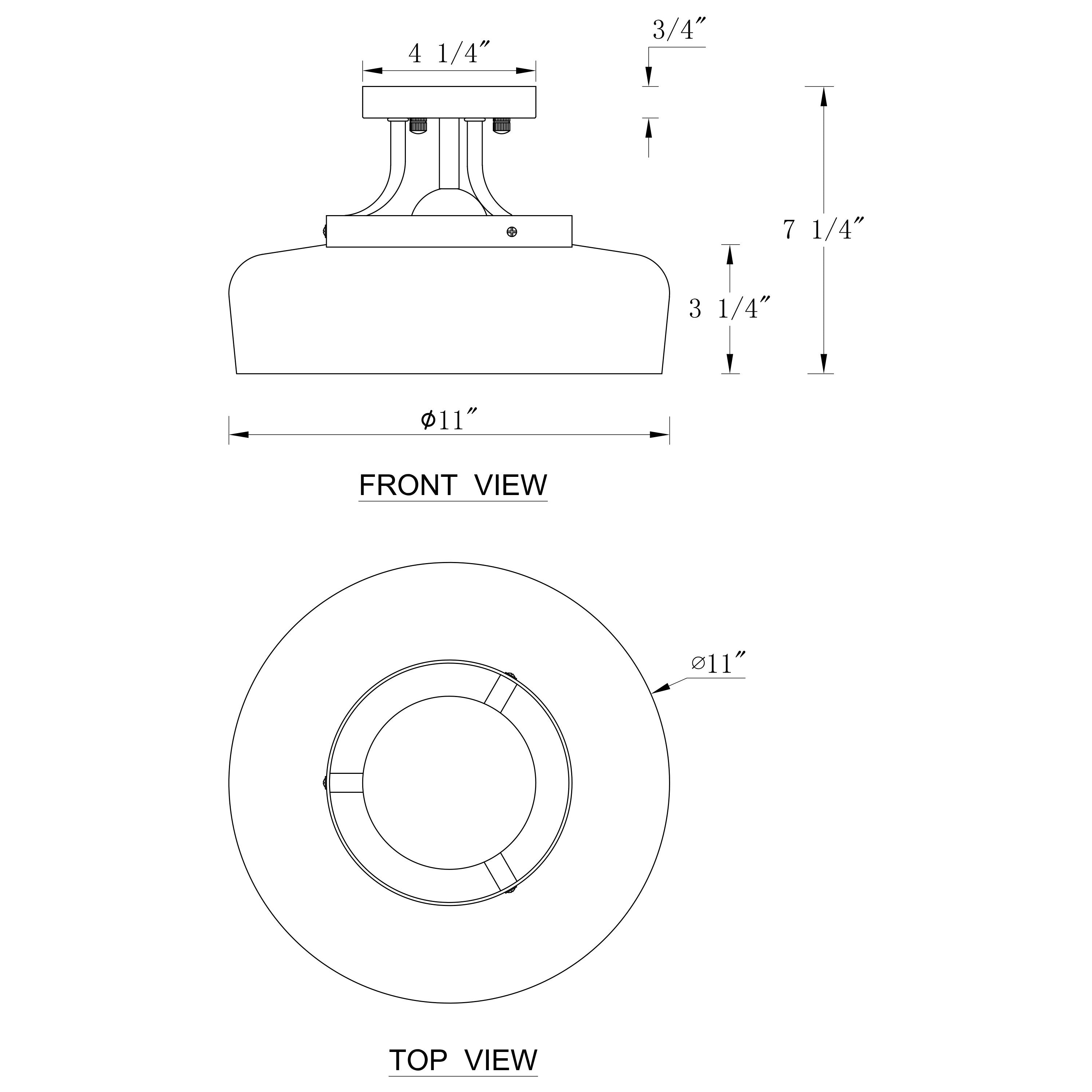 Plafonnier semi-encastré C Cattleya à 3 lumières en nickel satiné avec abat-jour en verre