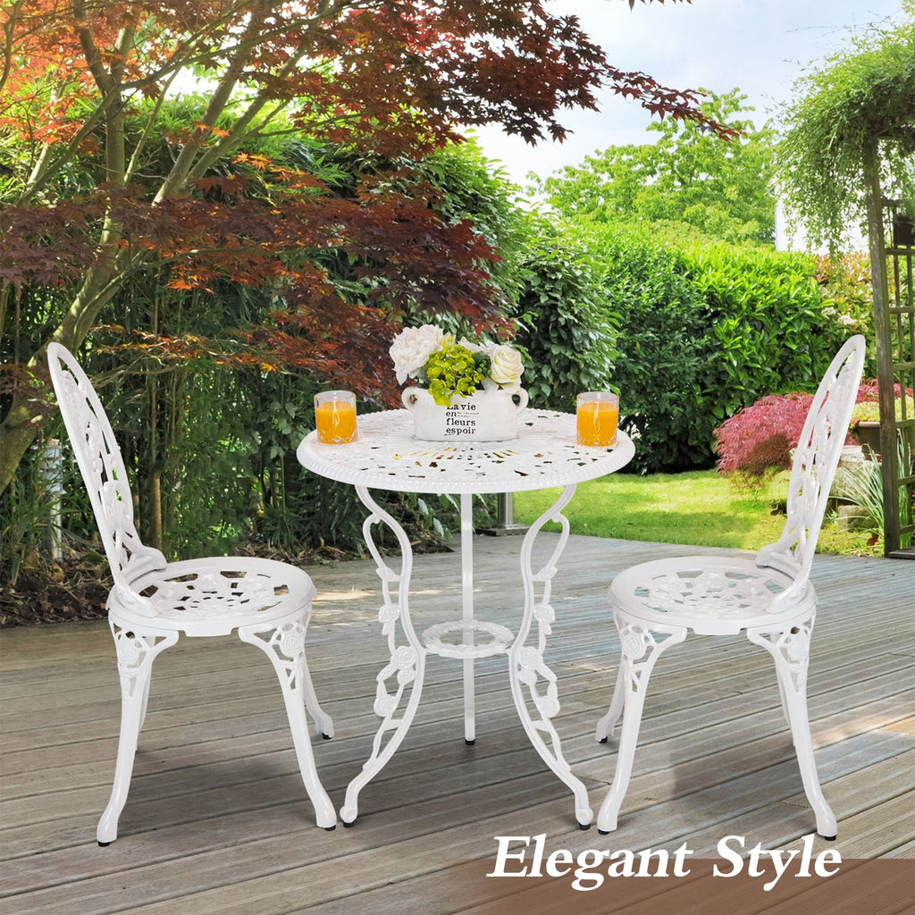 Ensemble de rosiers d'extérieur en aluminium 3 pièces avec table