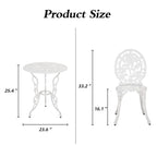 Ensemble de rosiers d'extérieur en aluminium 3 pièces avec table