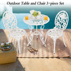 Ensemble de rosiers d'extérieur en aluminium 3 pièces avec table