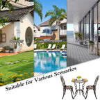 Ensemble de rosiers d'extérieur en aluminium 3 pièces avec table