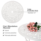 Ensemble de rosiers d'extérieur en aluminium 3 pièces avec table