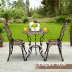 Ensemble de rosiers d'extérieur en aluminium 3 pièces avec table