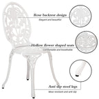 Ensemble de rosiers d'extérieur en aluminium 3 pièces avec table