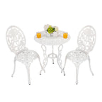 Ensemble de rosiers d'extérieur en aluminium 3 pièces avec table