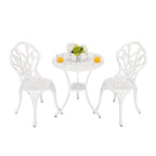 Ensemble de patio extérieur tulipe 3 pièces en aluminium avec table