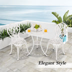 Ensemble de patio extérieur tulipe 3 pièces en aluminium avec table