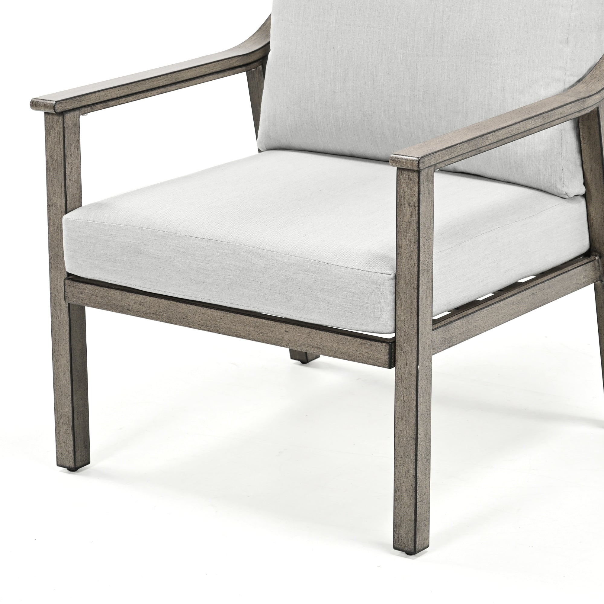 Ensemble de conversation de patio en aluminium 3 pièces avec table d'appoint et coussins