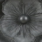 Décoration murale en métal gris foncé avec fleurs dorées de différentes tailles (lot de 3)