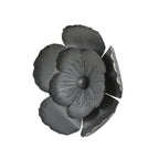Décoration murale en métal gris foncé avec fleurs dorées de différentes tailles (lot de 3)