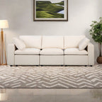 Ensemble de canapés modulaires sectionnels en chenille 3 pièces avec fauteuils sans accoudoirs et fauteuils d'angle