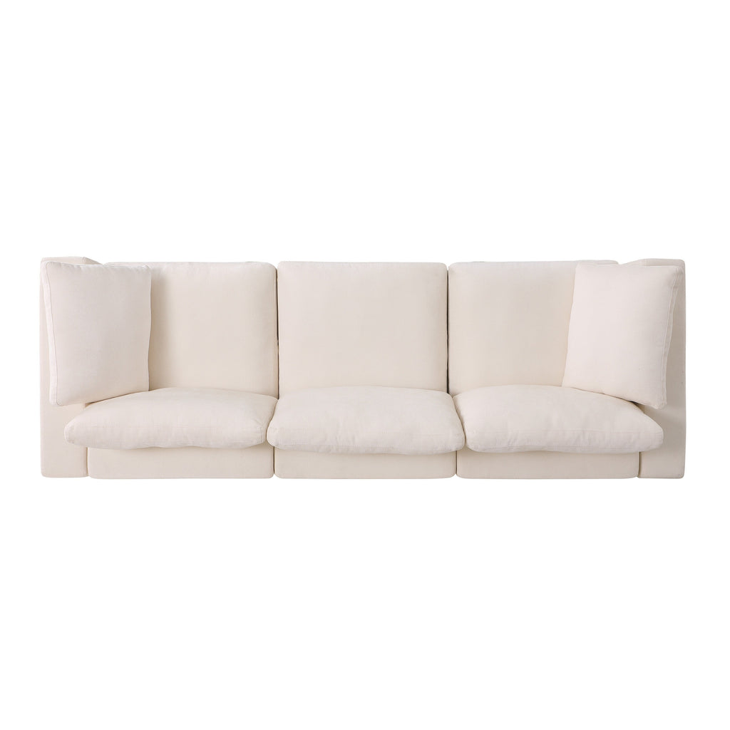 Ensemble de canapés modulaires sectionnels en chenille 3 pièces avec fauteuils sans accoudoirs et fauteuils d'angle