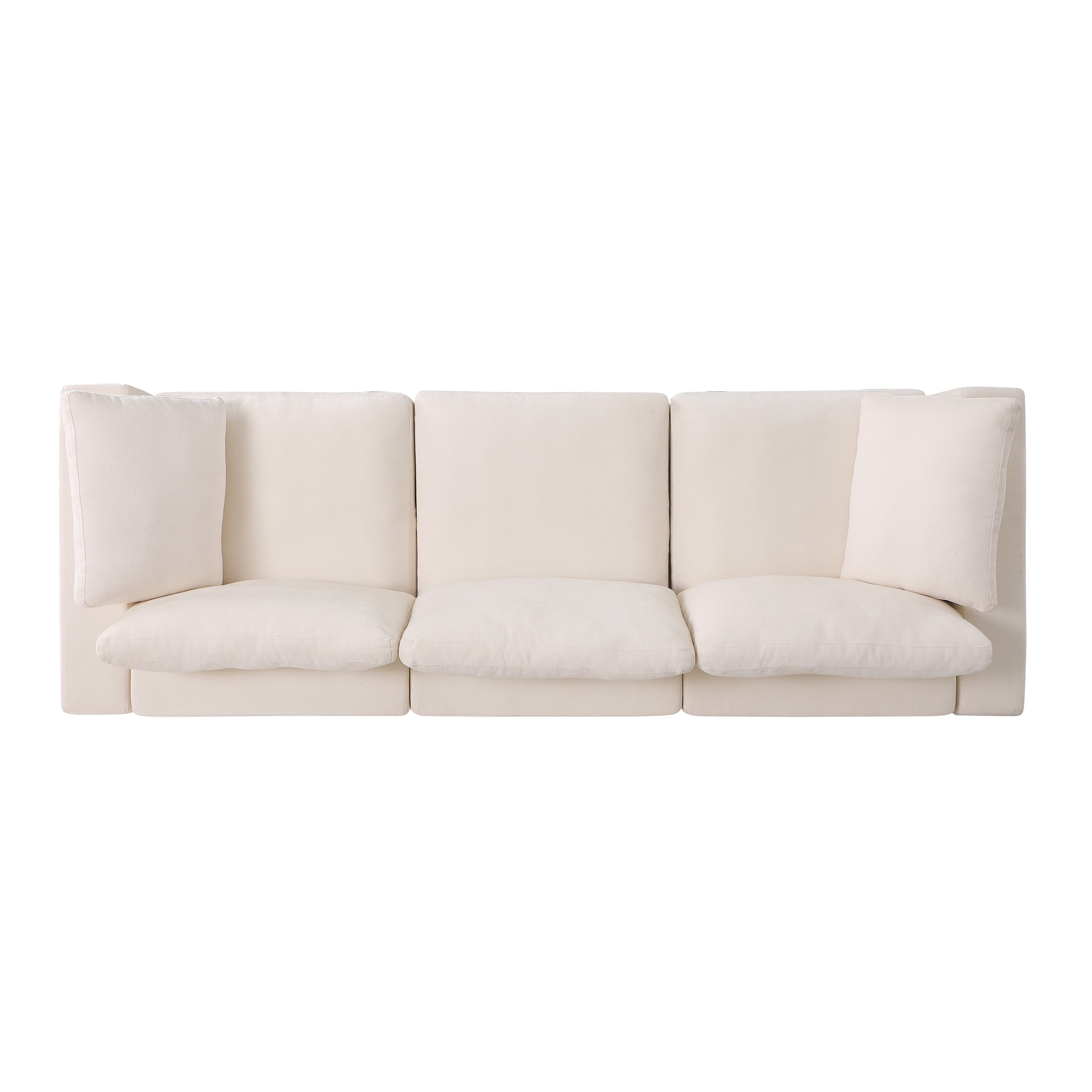 Ensemble de canapés modulaires sectionnels en chenille 3 pièces avec fauteuils sans accoudoirs et fauteuils d'angle
