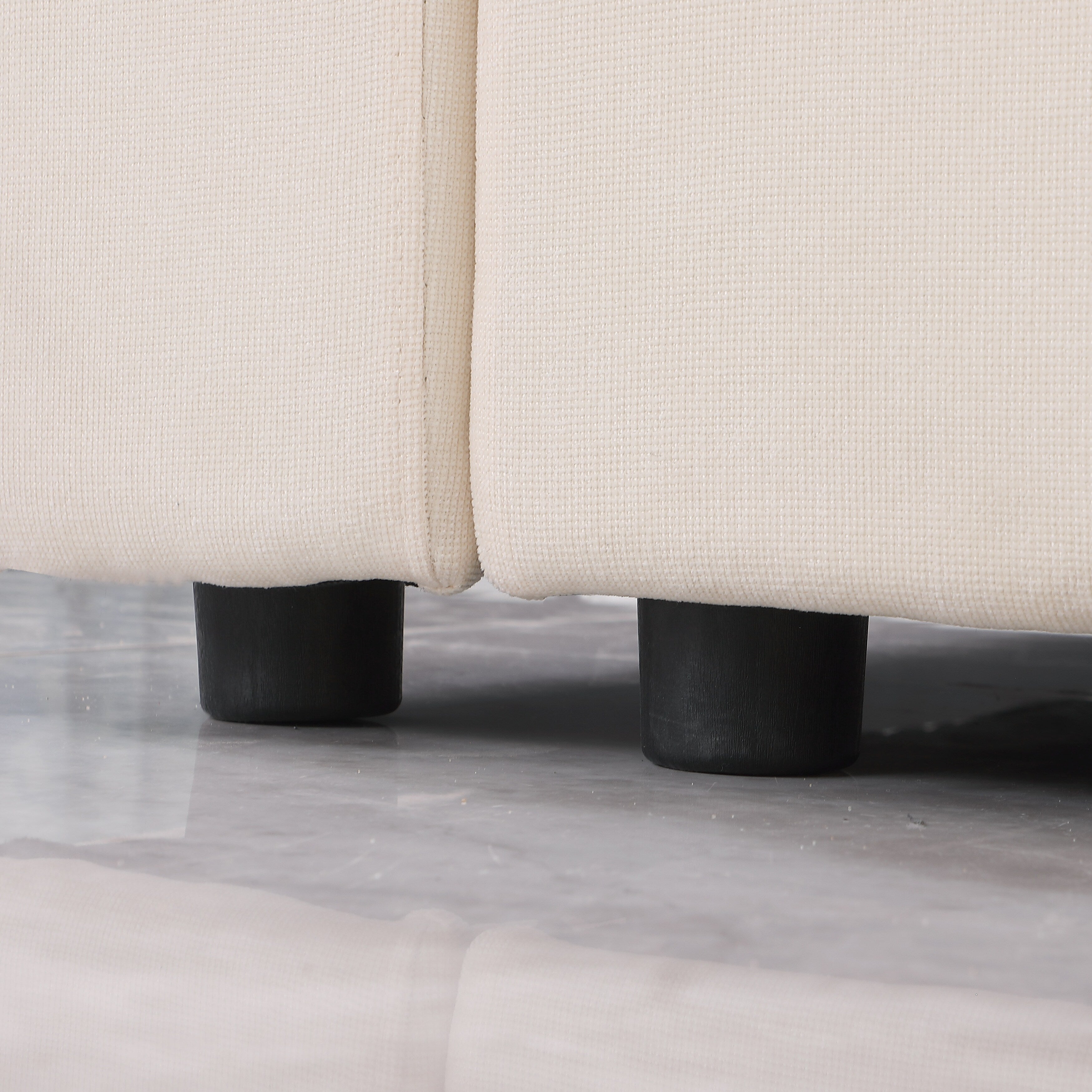 Ensemble de canapés modulaires sectionnels en chenille 3 pièces avec fauteuils sans accoudoirs et fauteuils d'angle