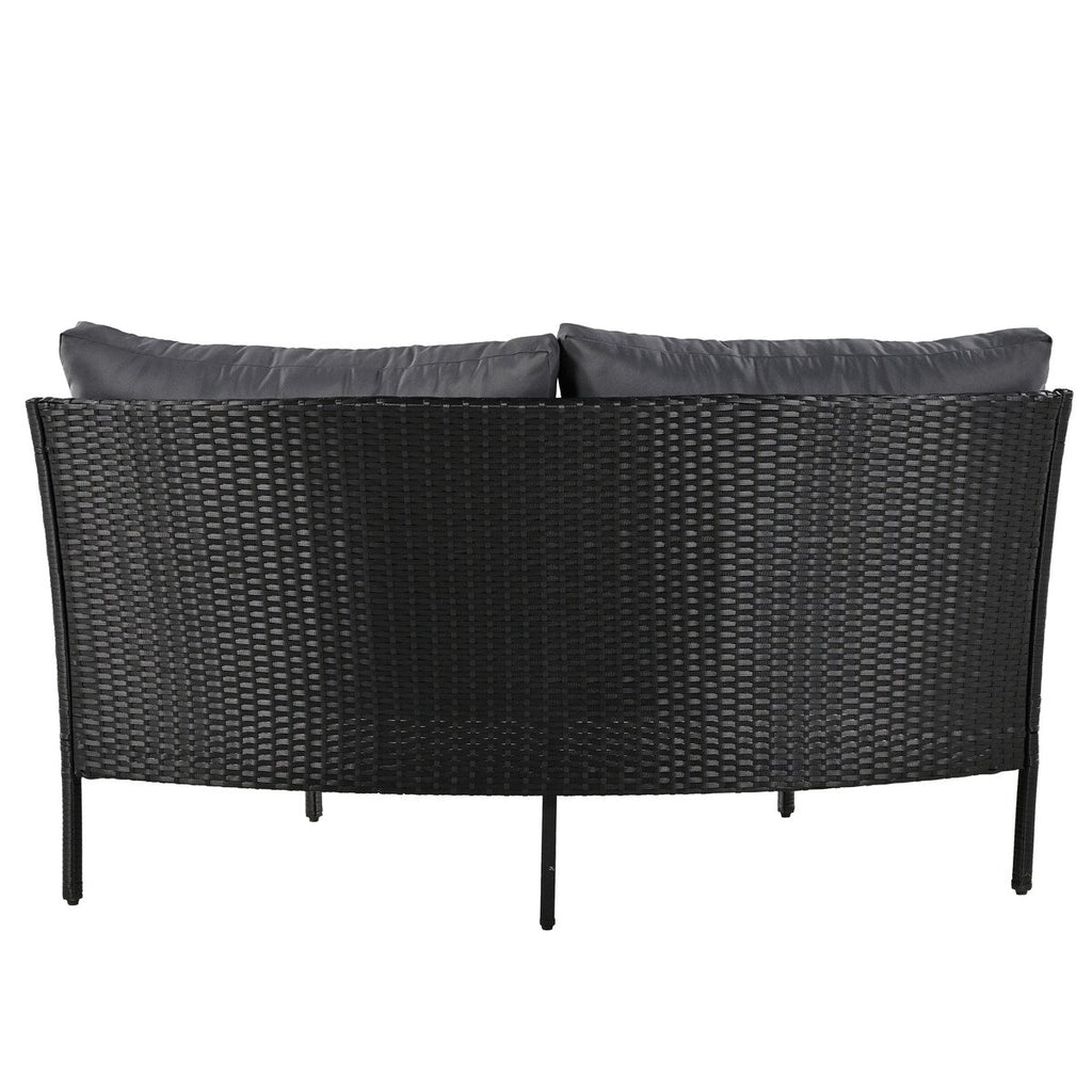 Ensemble de conversation d'extérieur incurvé 3 pièces