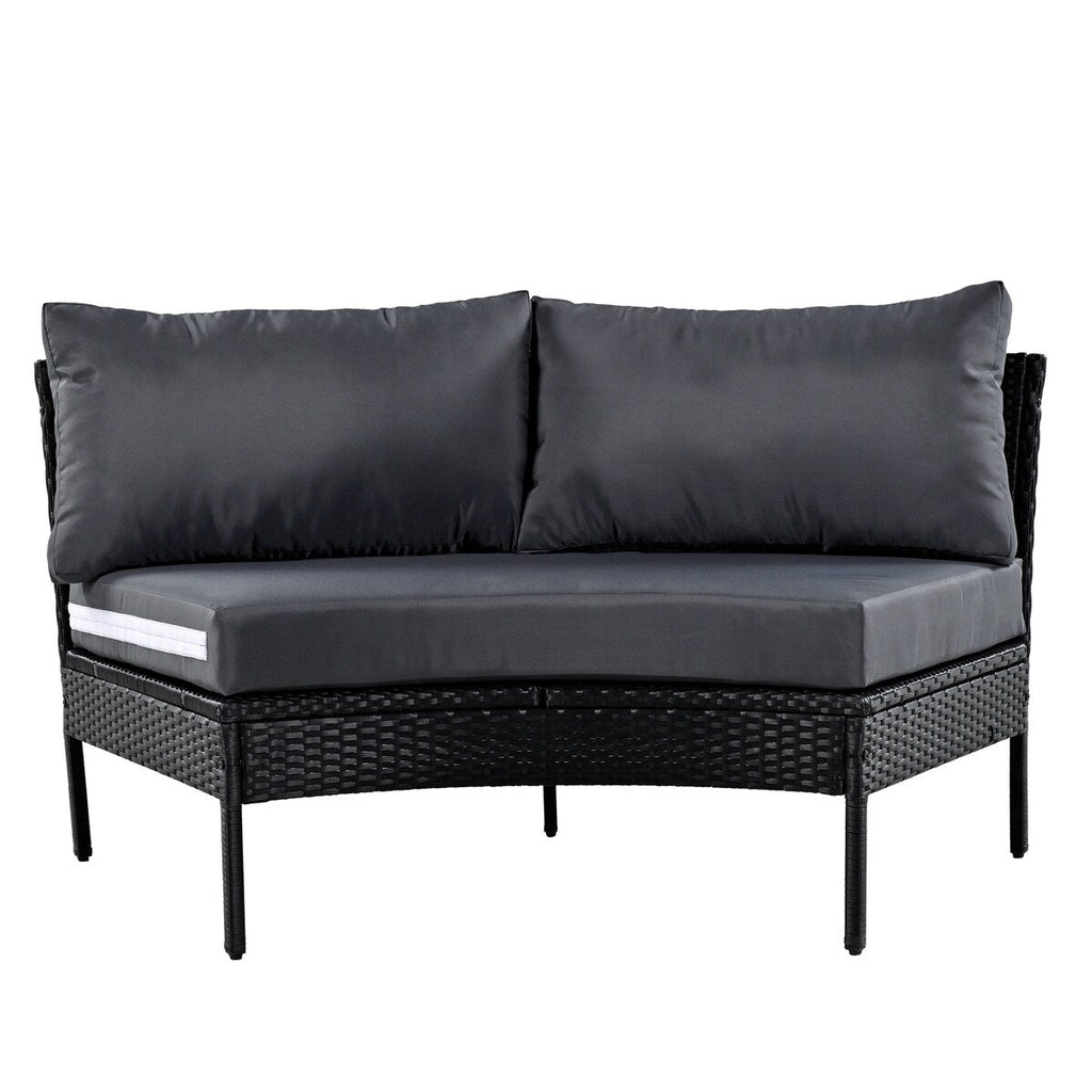 Ensemble de conversation d'extérieur incurvé 3 pièces