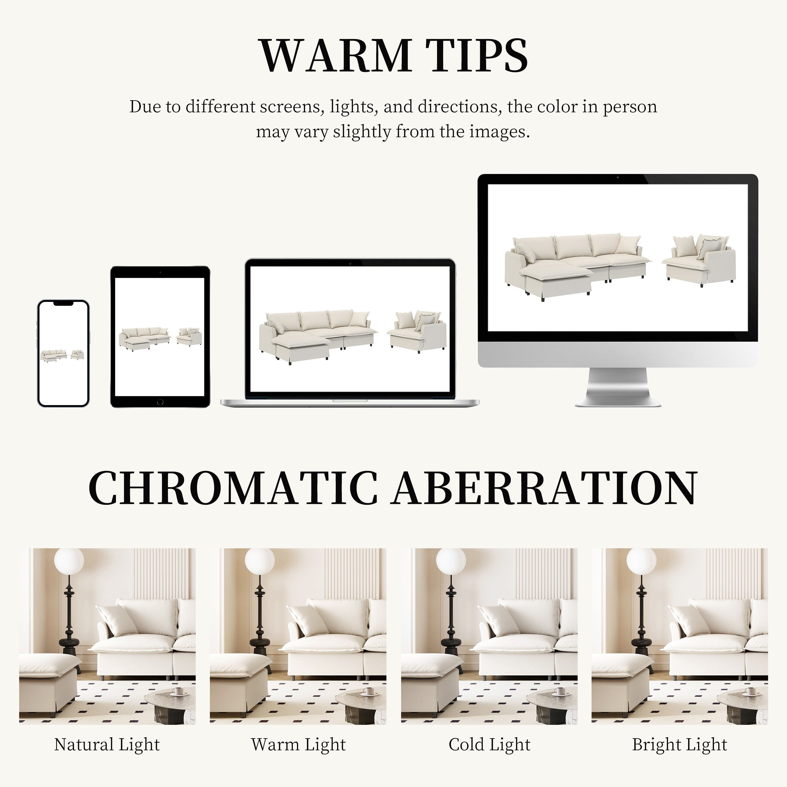 Ensemble de canapés de salon 3 pièces, canapé modulaire en chenille en forme de L, canapé 3 places rembourré, fauteuil et pouf mobile