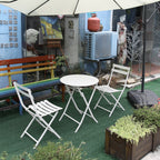 Ensemble bistro minimaliste de patio 3 pièces avec table ronde pliable et chaises - Ensemble bistro de patio 3 pièces