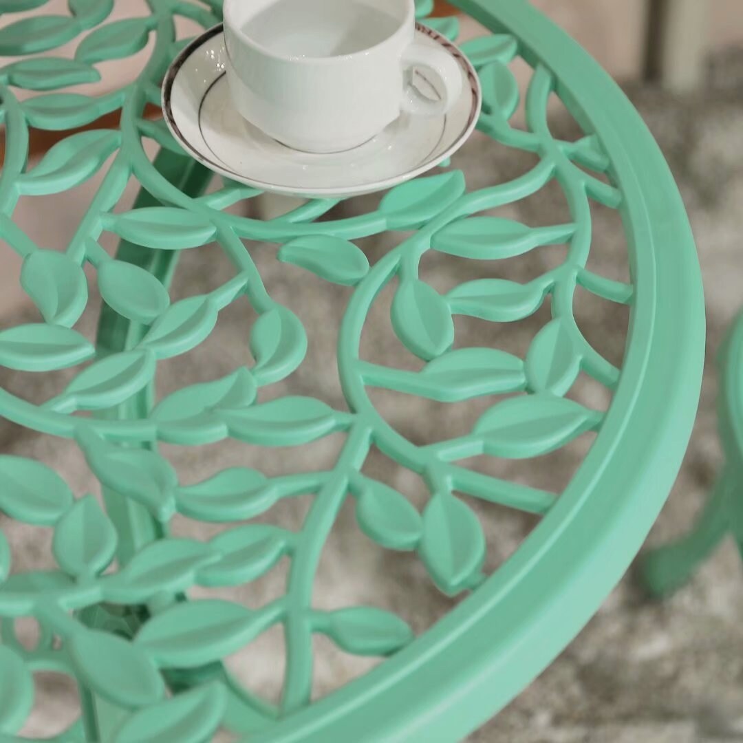 Ensemble bistro d'extérieur 3 pièces en fonte d'aluminium