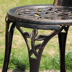 Ensemble bistro d'extérieur 3 pièces en fonte d'aluminium