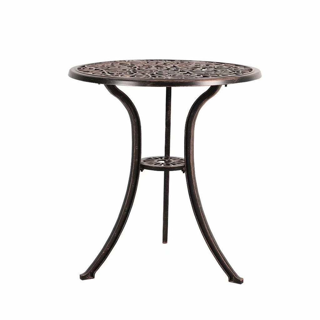 Ensemble bistro d'extérieur 3 pièces en fonte d'aluminium