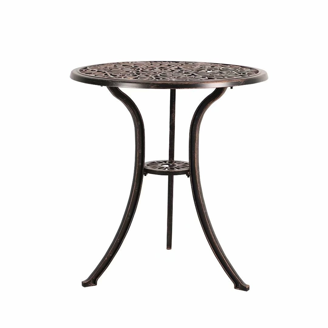 Ensemble bistro d'extérieur 3 pièces en fonte d'aluminium