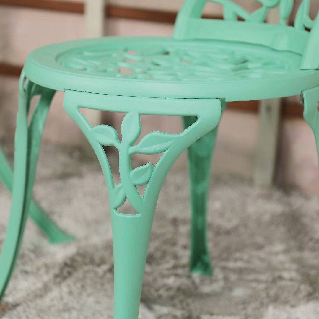 Ensemble bistro d'extérieur 3 pièces en fonte d'aluminium