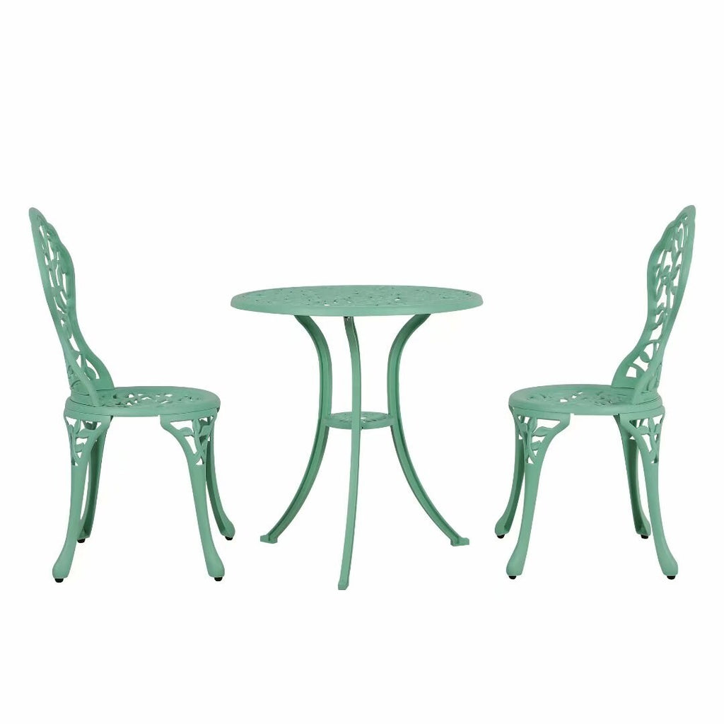 Ensemble bistro d'extérieur 3 pièces en fonte d'aluminium