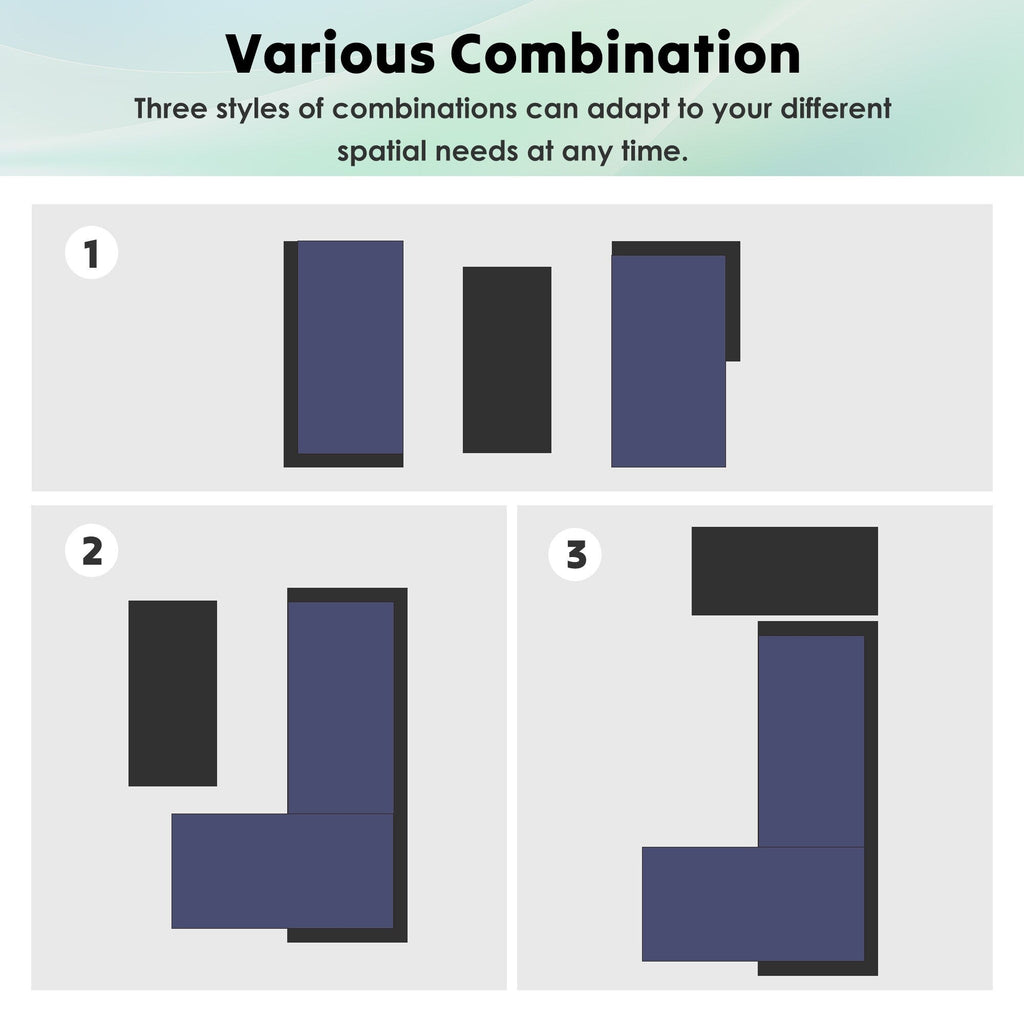 Ensemble de meubles d'extérieur 3 pièces en rotin PE pour patio, causeuse, canapé sectionnel, coussin