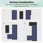 Ensemble de meubles d'extérieur 3 pièces en rotin PE pour patio, causeuse, canapé sectionnel, coussin